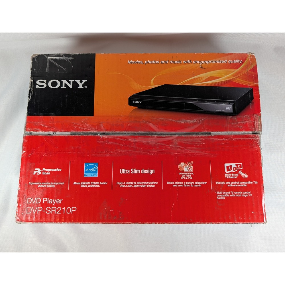 Sony DVP-SR210P DVD Player Progressive Scan Ultra Slim Black with Remote